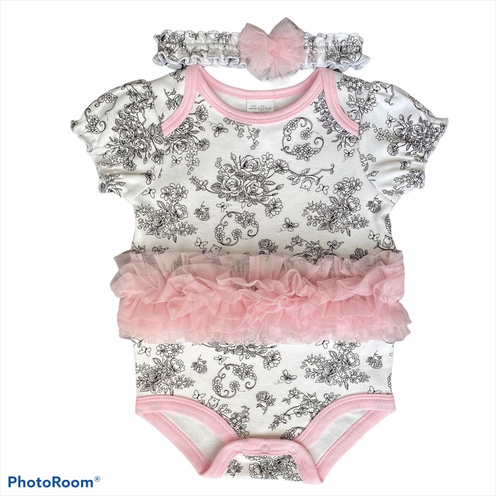 Starting Out Baby Girl Bodysuit & Headband Set -6M